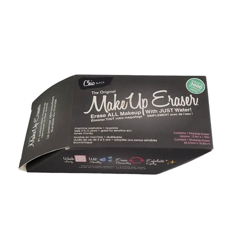 THE ORIGINAL MAKEUP ERASER ERASE ALL MAKEUP 1 CLOTH CHIC BLACK 15.5IN X 7.25IN
